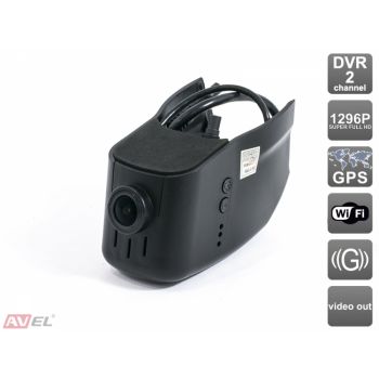 Штатный двухканальный автомобильный Ultra HD (1296P) видеорегистратор с GPS AVS400DVR (#114) для VOLKSWAGEN/ SKODA/ SEAT