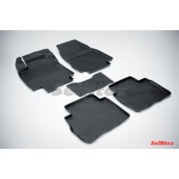 Резиновые коврики с высоким бортом Seintex для Nissan Tiida 2007-2014